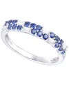 Macy's Created Sapphire, Created White Sapphire & Multi-gemstone Ring In Sterling Silver In Blue