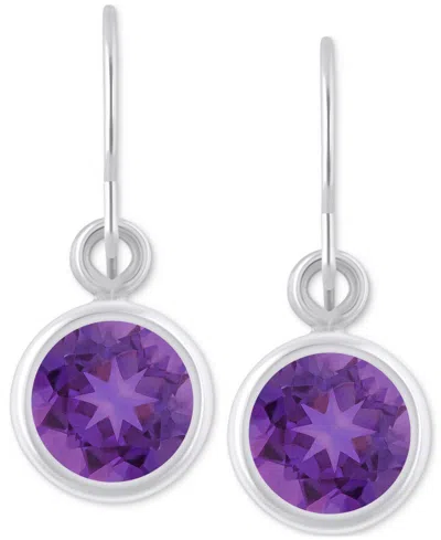 Macy's Created Sapphire Oval Stud Earrings (1-1/2 Ct. T.w.) In 10k Yellow Gold (also In Additional Gemstone In Amethyst,white Gold