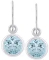 Macy's Created Sapphire Oval Stud Earrings (1-1/2 Ct. T.w.) In 10k Yellow Gold (also In Additional Gemstone In Aquamarine,white Gold