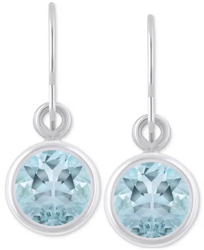 Macy's Created Sapphire Oval Stud Earrings (1-1/2 Ct. T.w.) In 10k Yellow Gold (also In Additional Gemstone In Aquamarine,white Gold