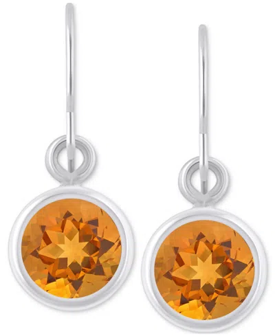 Macy's Created Sapphire Oval Stud Earrings (1-1/2 Ct. T.w.) In 10k Yellow Gold (also In Additional Gemstone In Citrine,white Gold