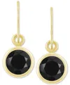 Macy's Created Sapphire Oval Stud Earrings (1-1/2 Ct. T.w.) In 10k Yellow Gold (also In Additional Gemstone In Onyx,gold