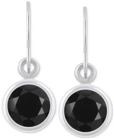 Macy's Created Sapphire Oval Stud Earrings (1-1/2 Ct. T.w.) In 10k Yellow Gold (also In Additional Gemstone In Onyx,white Gold