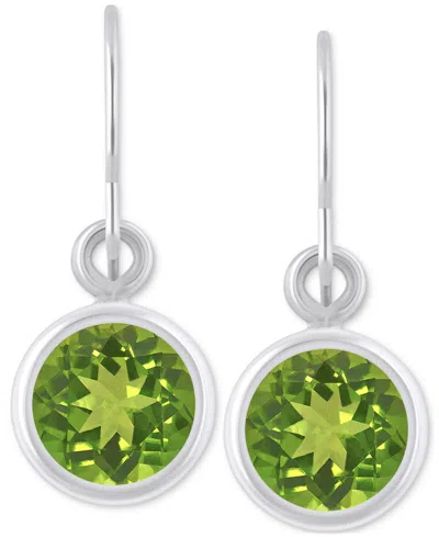 Macy's Created Sapphire Oval Stud Earrings (1-1/2 Ct. T.w.) In 10k Yellow Gold (also In Additional Gemstone In Peridot,white Gold