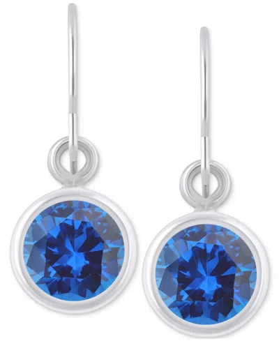 Macy's Created Sapphire Oval Stud Earrings (1-1/2 Ct. T.w.) In 10k Yellow Gold (also In Additional Gemstone In Sapphire,white Gold