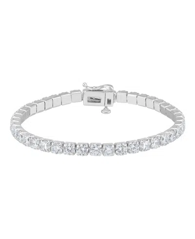 Macy's Created White Sapphire (13-1/3ct.t.w.) Tennis Bracelet In 14k Yellow Gold-plated Sterling Silver