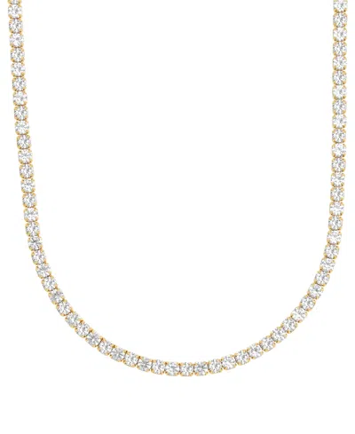 Macy's Created White Sapphire (17-1/5 Ct. T.w.) Necklace In 14k Yellow Gold Plated Sterling Silver In Metallic