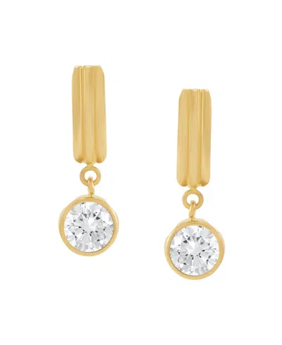 Macy's Created White Sapphire Earrings (2 Ct. T.w.) In 10k Yellow Gold