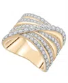 Macy's Criss Cross Diamond Band Ring (2 Ct. T.w.) In 14k Yellow Gold In Gold
