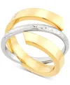 Macy's Crisscross Open Style Statement Ring In 10k Two-tone Gold In Two-tone