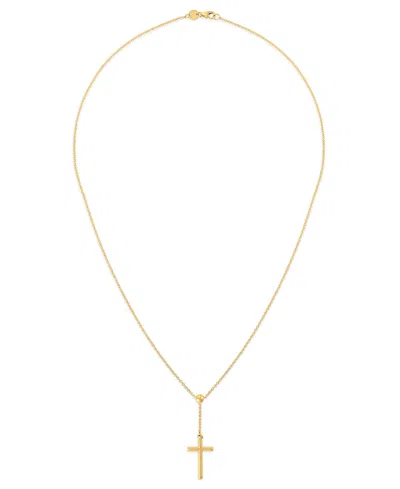 Macy's Cross Lariat Pendant Necklace In 10k Yellow Gold