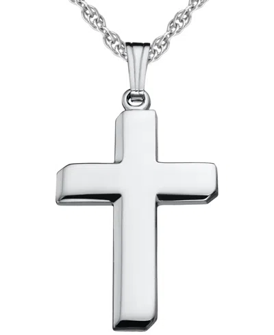 Macy's Cross Pendant 20" Necklace In Sterling Silver