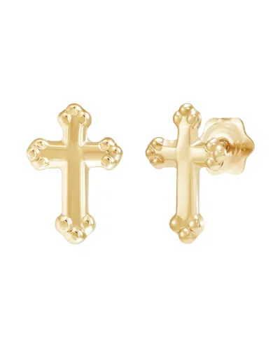 Macy's Cross Stud Earrings In 10k Yellow Gold