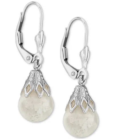 Macy's Crushed Opal Leverback Drop Earrings (2-3/4 Ct. T.w.) In 14k White Gold