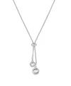 Macy's Crystal 30" Adjustable Box Chain Necklace (13/50 Ct. T.w.) In Fine Silver Plated Brass In Crystal Clear