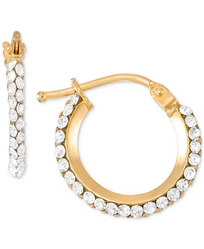 Macy's Crystal Hoop Earrings In 10k Yellow Gold