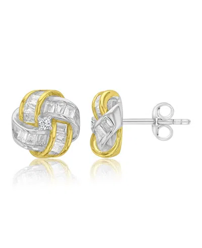Macy's Crystal Love Knot Earrings In Gold