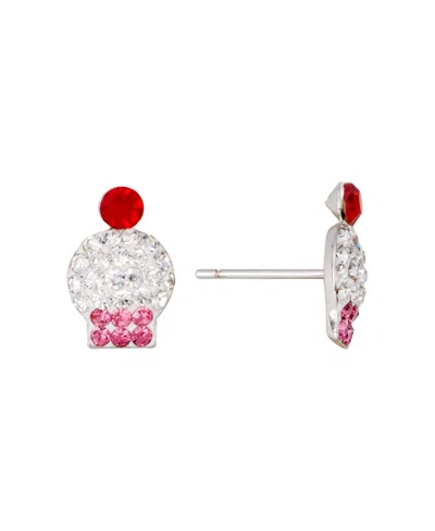 Macy's Crystal Pave Cupcake Stud Earrings In Red