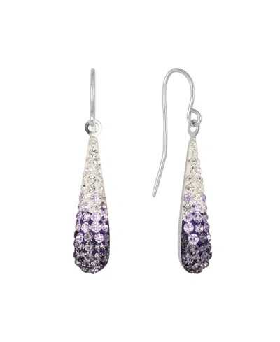 Macy's Crystal Pave Gradation Teardrop Drop Earrings In Purple