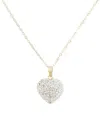 Macy's Crystal Pave Heart 18" Pendant Necklace In 10k Gold In Gold