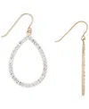Macy's Crystal Pave Open Teardrop Drop Earrings In 10k Gold In Gold