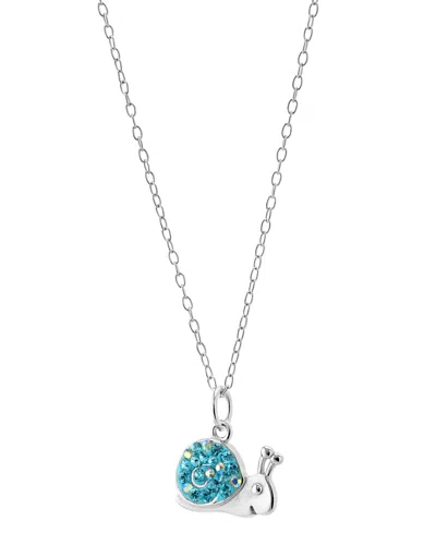 Macy's Crystal Pave Snail Pendant Necklace In Sterling Silver, 16" + 2" Extender, Exclusively At  In Metallic