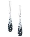 Macy's Crystal Pave Tear-shape Drop Earrings In Sterling Silver In Metallic