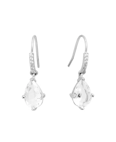 Macy's Crystal Teardrop With Cubic Zirconia Drop Earrings In Silver