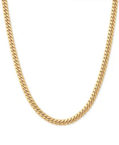Macy's Cuban Link Chain Necklaces In Sterling Silver 18k Gold Plated Sterling Silver