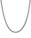 Macy's Cuban Link 22" Chain Necklace In Sterling Silver In Silver
