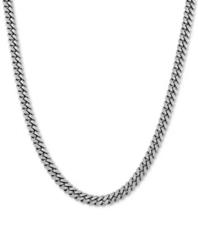 Macy's Cuban Link 24" Chain Necklace In Sterling Silver