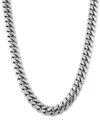 Macy's Cuban Link 26" Chain Necklace In 18k Gold-plated Sterling Silver Or Sterling Silver In Silver