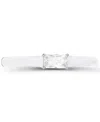 Macy's Cubic Zirconia (0.5 Ct. T.w.) And Enamel Emerald Cut Ring In Sterling Silver In White