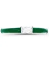 Macy's Cubic Zirconia (0.5 Ct. T.w.) And Enamel Ring In Sterling Silver In Green