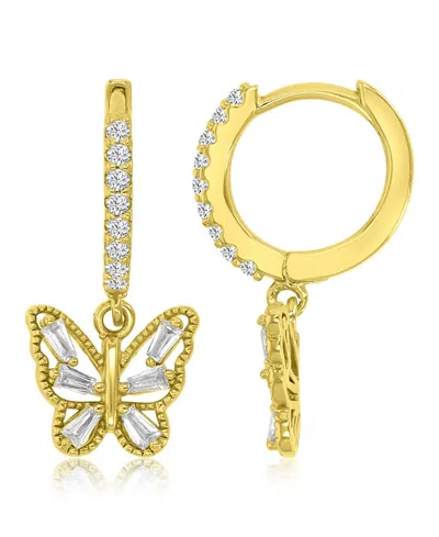 Macy's Cubic Zirconia (0.99 Ct. T.w.) Butterfly Earrings In Gold