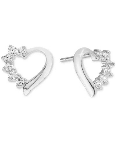 Macy's Cubic Zirconia (1/4 Ct. T.w.) Bow Post Earrings In Sterling Silver (also Available In 14k Gold Over