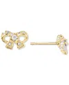 Macy's Cubic Zirconia (1/4 Ct. T.w.) Bow Post Earrings In Sterling Silver (also Available In 14k Gold Over In Gold