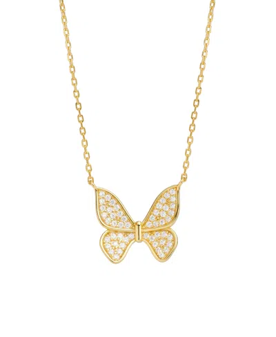 Macy's Cubic Zirconia 14k Gold Over Sterling Silver Butterfly Necklace