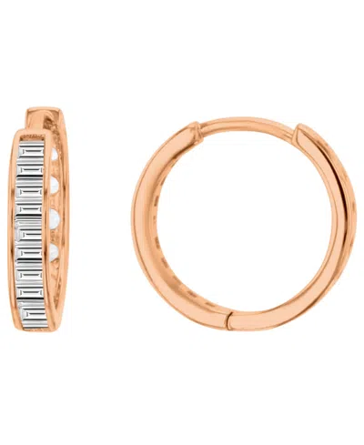 Macy's Cubic Zirconia 14k Rose Gold-plated Small Huggie Earrings