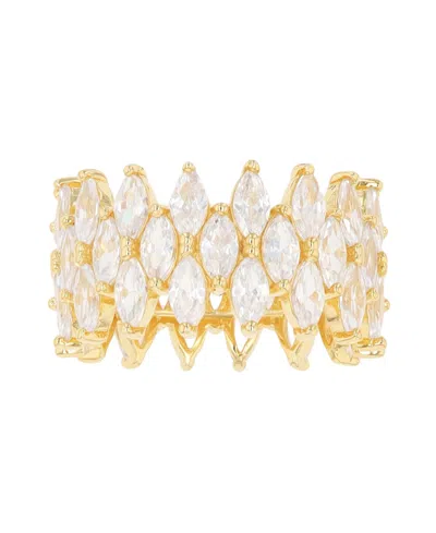 Macy's Cubic Zirconia 3-row Marquise Cut Ring In Gold