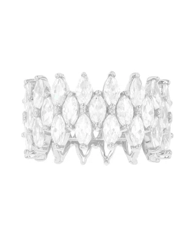 Macy's Cubic Zirconia 3-row Marquise Cut Ring In White