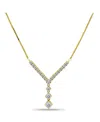 Macy's Cubic Zirconia 4, 5, 6 Mm Graduated Drop Adjustable Necklace (5.5 Ct. T.w.) In 18k Sterling Silver O In Gold Over Silver