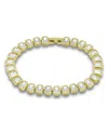 Macy's Cubic Zirconia 6mm X 4mm Baguette Stones Bracelet In Gold