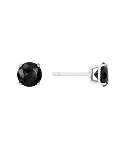 Macy's Cubic Zirconia 7mm Prong Stud Earrings In Black