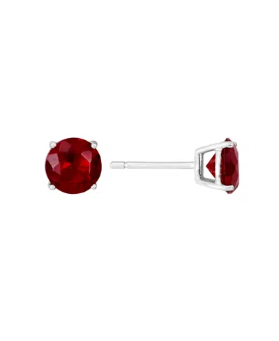 Macy's Cubic Zirconia 7mm Prong Stud Earrings In Red