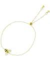 Macy's Cubic Zirconia & Enamel Bee Bolo Bracelet In Gold