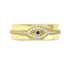 MACY'S CUBIC ZIRCONIA & LAB GROWN BLUE SPINEL ACCENT EVIL EYE BAND