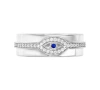 Macy's Cubic Zirconia & Lab Grown Blue Spinel Accent Evil Eye Band In Silver