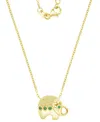 MACY'S CUBIC ZIRCONIA & LAB-GROWN GREEN NANO (1/10 CT. T.W.) GOOD LUCK BABY ELEPHANT PENDANT NECKLACE, 16" 