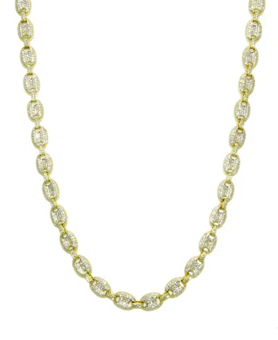 Macy's Cubic Zirconia And Yellow Ip Necklace (8mm) In Sterling Silver
